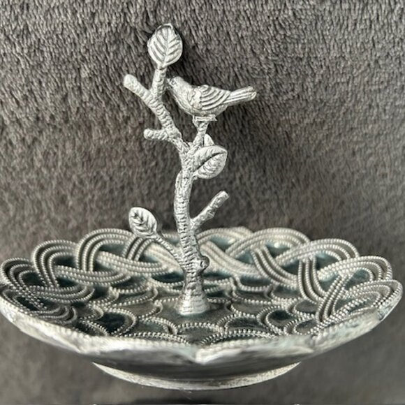 Cynthia Rowley Metal and Enamel Ring Holder Dish, Bird on Branch - Picture 2 of 5
